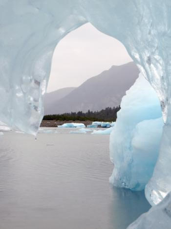 Ice like this in Glacier Bay is among the fresh water flowing from land to sea in southern Alaska. Photo by Joanna Young. 